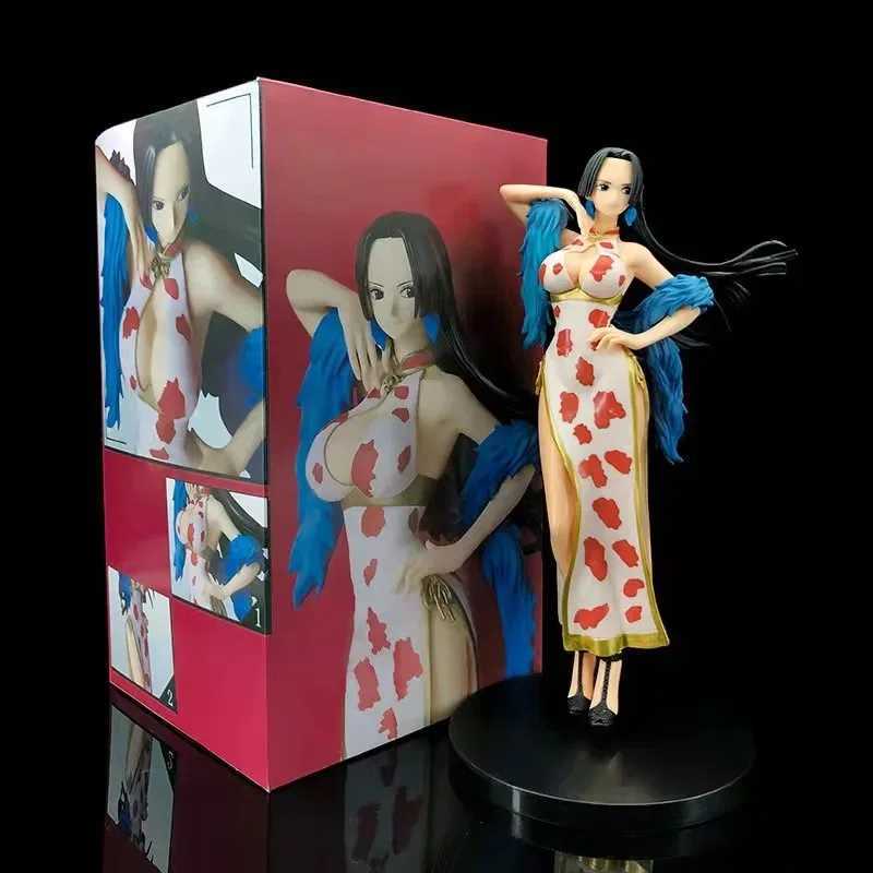 Comics Heroes 25cm anime قطعة واحدة تمثال العسل Cheongsam Boa Hancock Sexy Girl PVC Action Action Collection Model Doll Dolly Gift 240413
