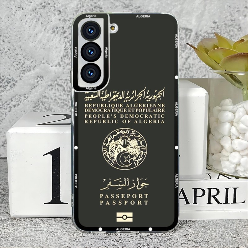 Algeria Passport Tshirt電話ケースSamsung S20 S21 S22 S23 A11 A13 A22 A32 A51 A52 Plus Ultra Angel Eyes Coque