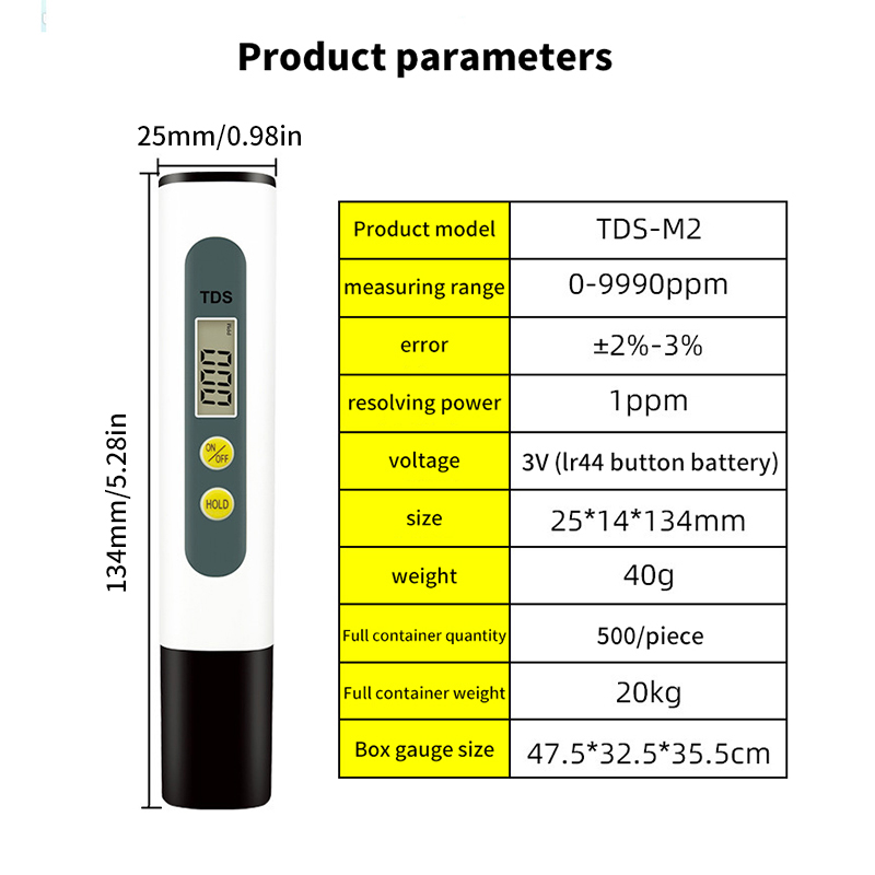 2023 New Handheld TDS Water Test Pen Digital Water Tester Water Quality Analysis Meter Water Purity Check Measurement PH Meters