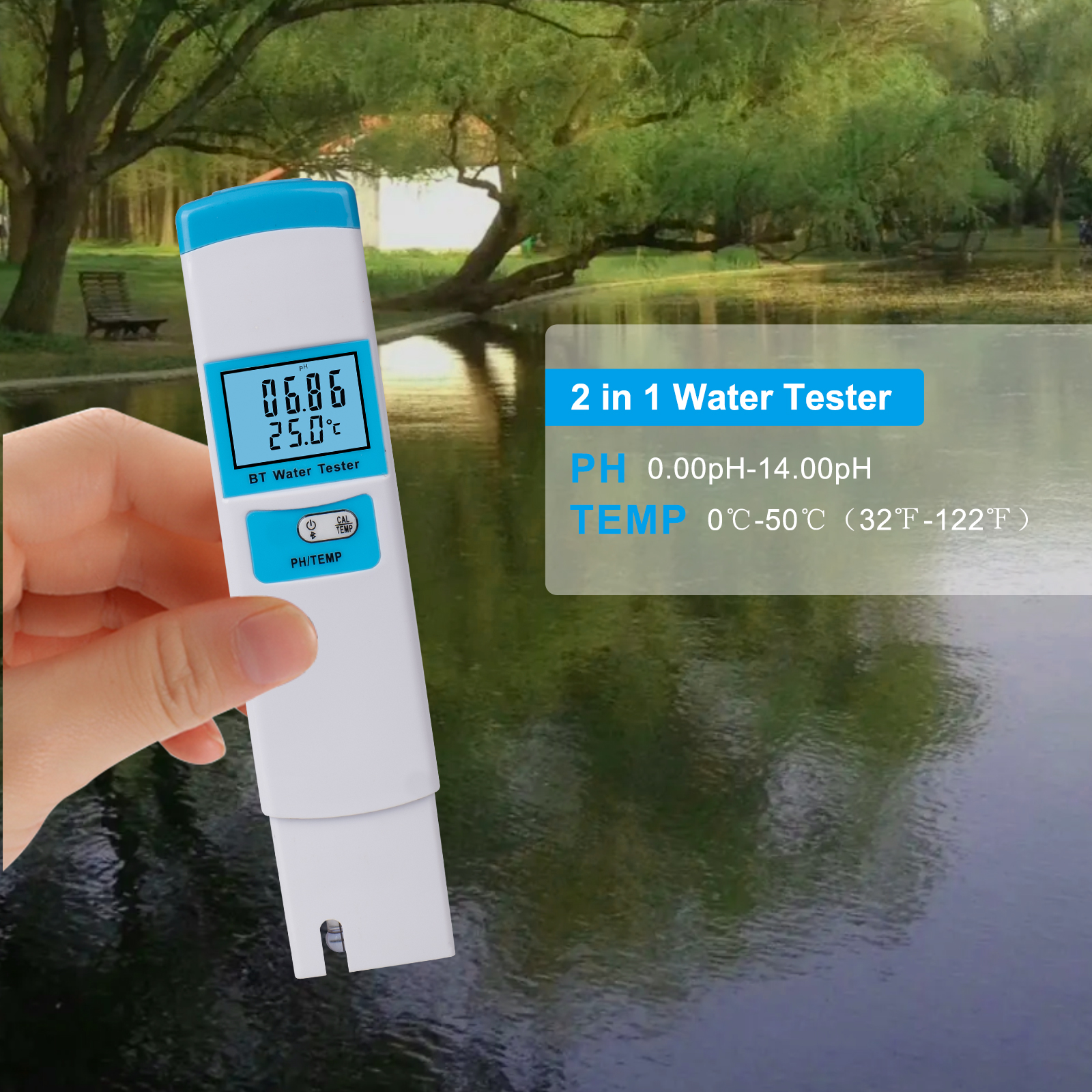 5 su 1 misuratore di test di qualità dell'acqua EC/TDS/SALT/S.G/TEMP METER acqua con retroilluminazione LCD Visualizza kit di test dell'acqua ad alta precisione