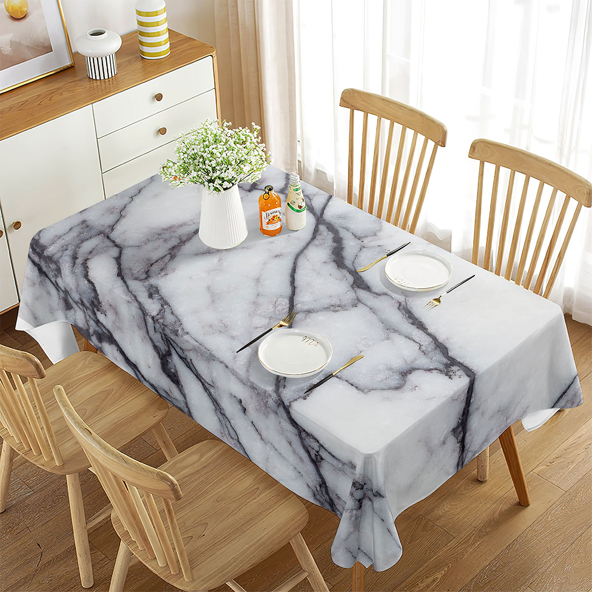 Tischdecke nordischer Stil Marmor Rechteckiger Esstisch Couchtisch Matte Küche Banketttisch Minimalistische Dekoration