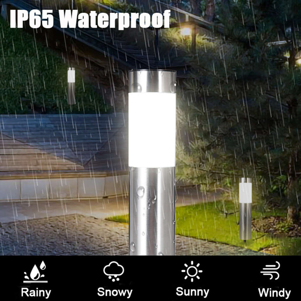 2024 LED -ljus Solar Garden Pathway Lights Outdoor LED -belysning Grundplugg Bollard Ljus för uteplats Gardens Pathways Lawn Yard