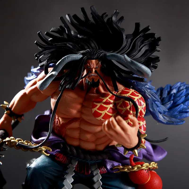 Comics Heroes 19cm One Piece Anime Black Pearl Dragon Kaido Four Emperors Scene PVC Large Figure Model Ornament Dekorera födelsedagspresenter 240413