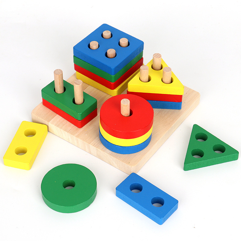 Jouets Montessori en bois pour les enfants Tourting de bois toys girt pour filles garçons couleurs forme de jouets éducatifs précoces pour les tout-petits