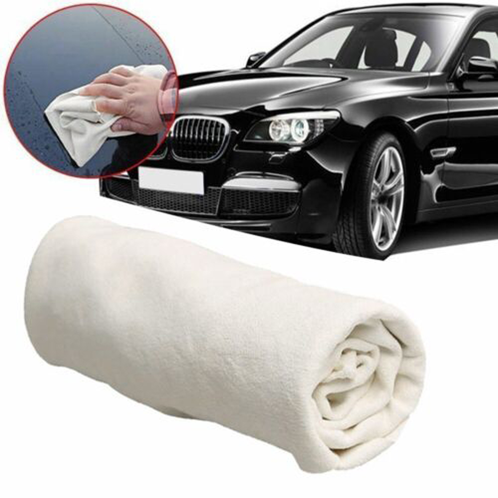 90X60CM Natural Chamois Free Shape Clean Genuine Leather Cloth Suede Ultra Absorbent Quick Dry Towels for Car Wash Accessories