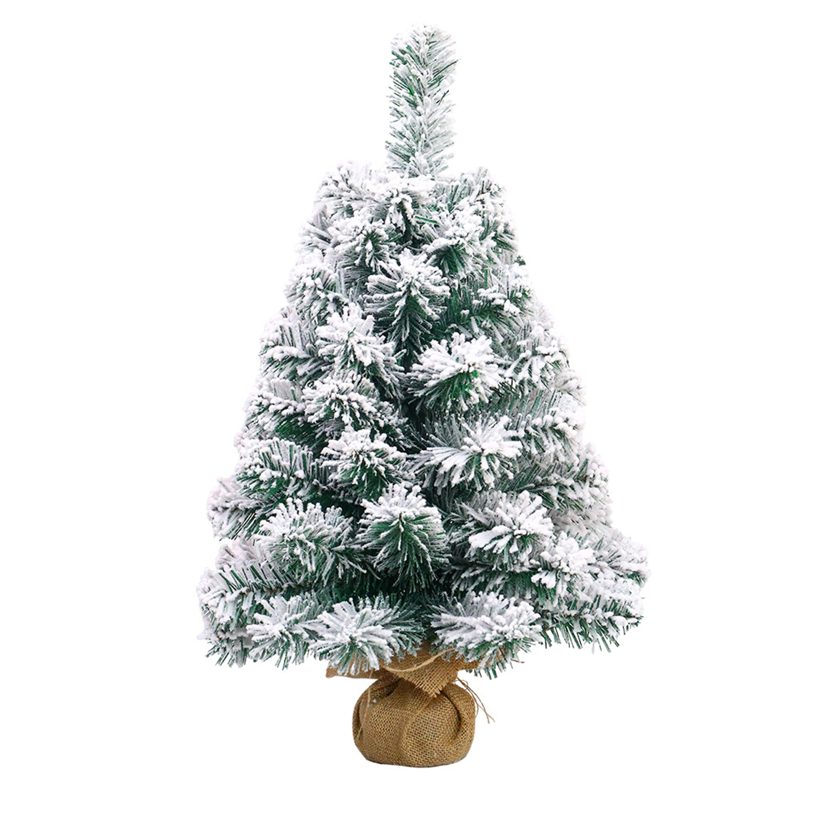 TABLETOP JUL TREE FLOCKING SNOW 45/60 cm Mini Christmas Tree Artificial Tabletop Christmas Tree Ornament för matsal