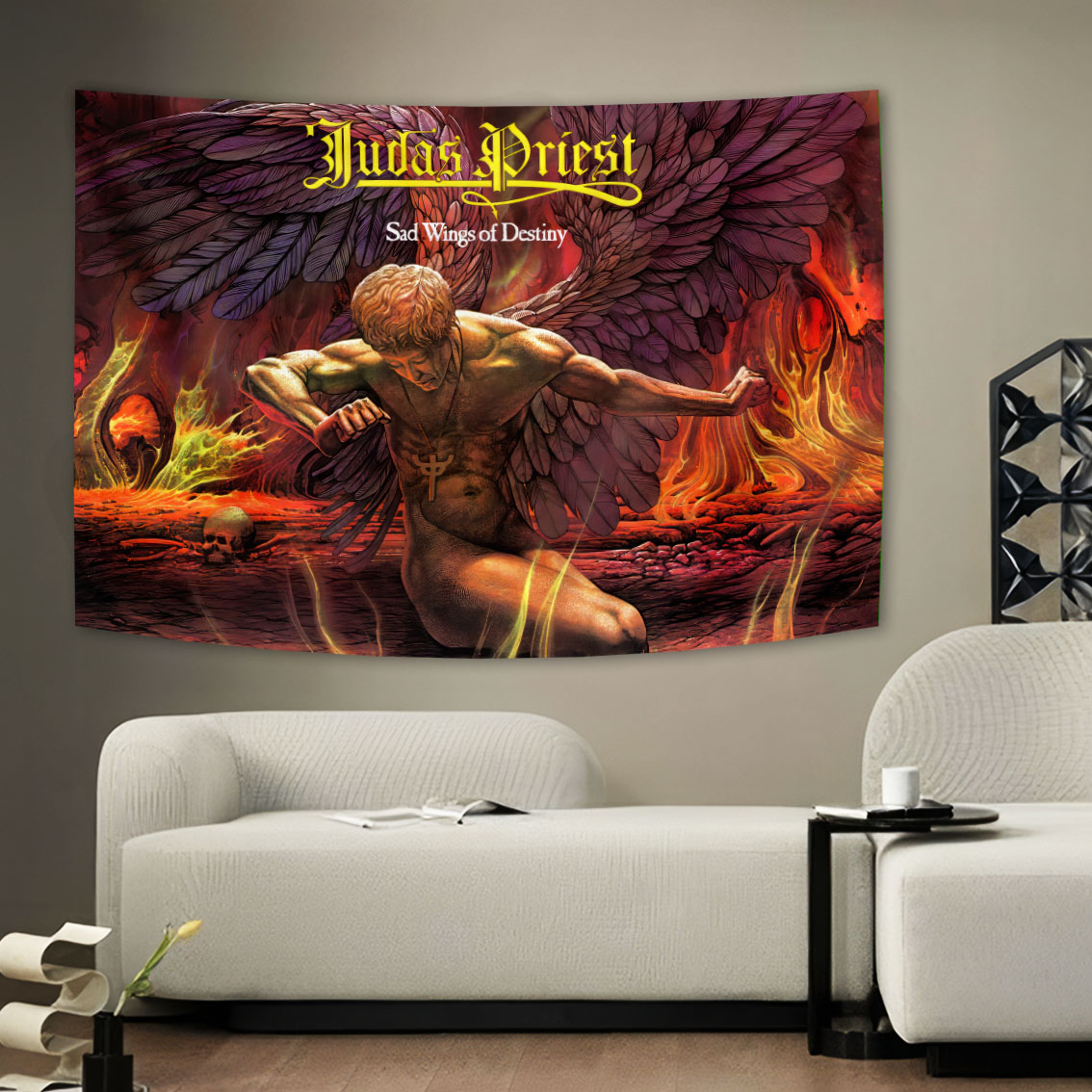 Judas Priests tristes ailes de Destiny Music Art imprimés Tapestry Banner Flag Room ou Club Décoration de haute qualité