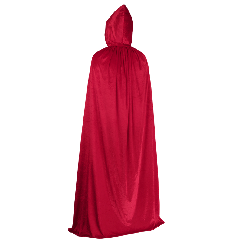 Purim Kids Velvet Cloak Cape Hooded Medieval Costume for Boys Girl