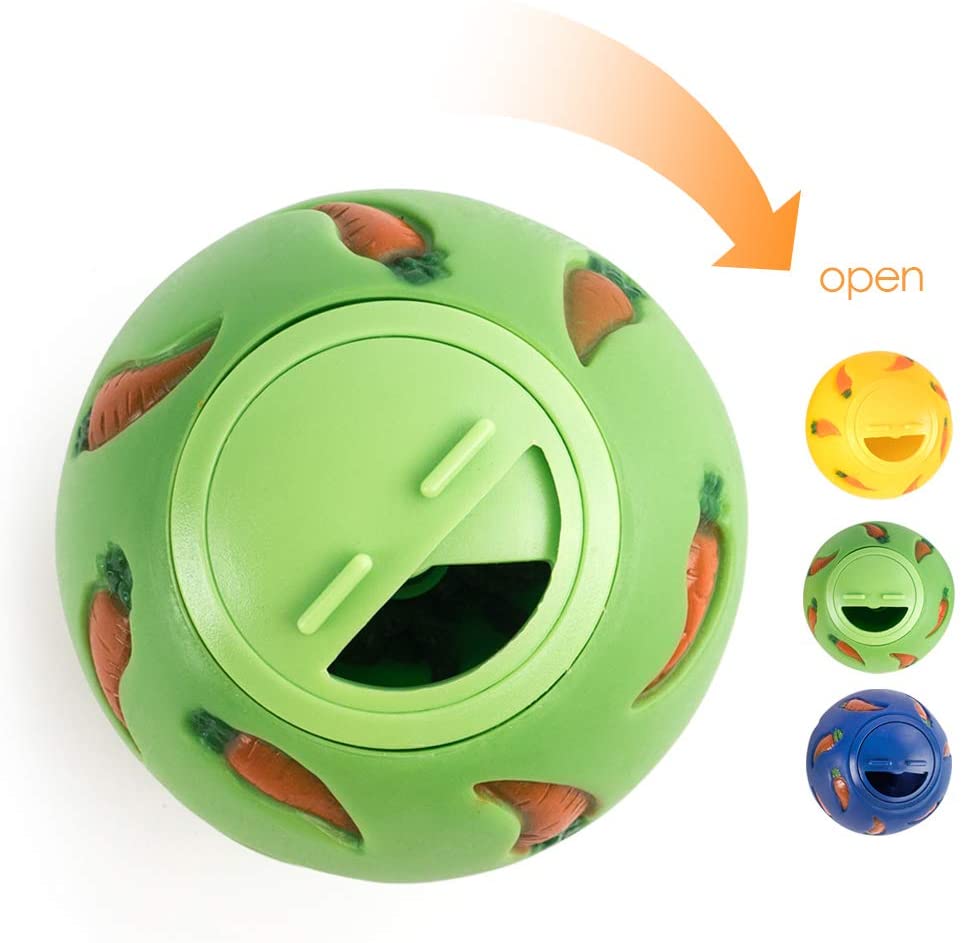 Kaninchen -Behandlungsball Haustier Slow Feeder Interactive Bunny Spielzeug Snack Spielzeugkugel Biss resistentes Fütterungspflicht Futtersret Kitty Hamster Spielzeug