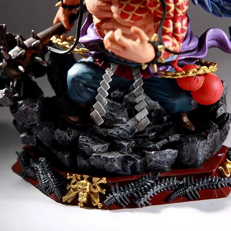 Comics Heroes 19cm One Piece Anime Black Pearl Dragon Kaido Four Emperors Scene PVC Large Figure Model Ornament Dekorera födelsedagspresenter 240413