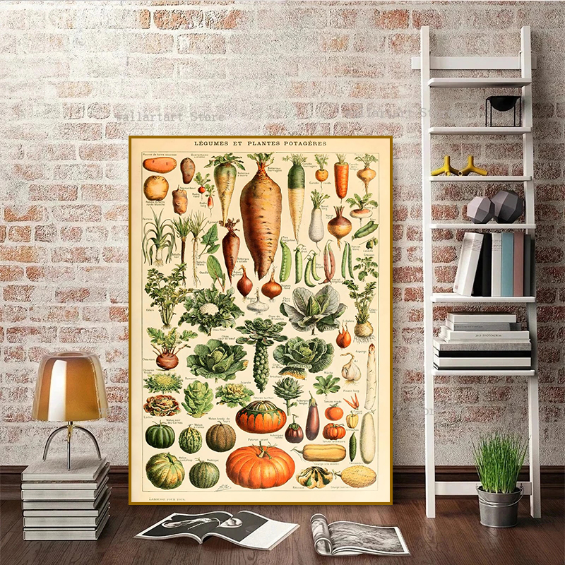 Poster retrò paleobios poster di piante animali fiore farfalla funghi dipinti hd dipinti murali tela decorazioni la stanza della casa