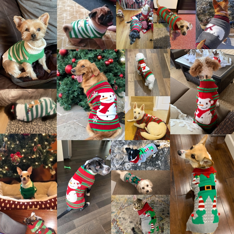 Maglione cani inverno di Natale vestiti cani caldi vestiti di Natale cani cappotto cucciolo costume cane chihuahua a strisce maglieria