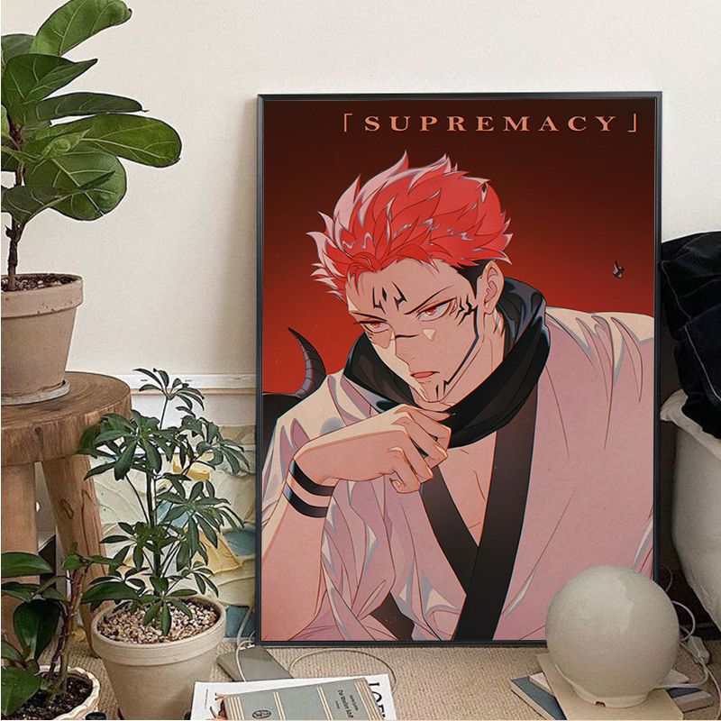 Japan Anime Jujutsu Kaisen Ryomen Sukuna DIY Poster Kraft Papier Vintage Poster Wandkunst Malerei Studienplakate Wandaufkleber