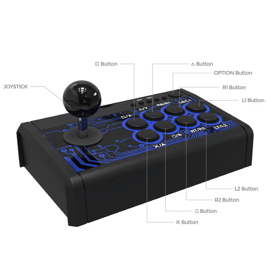 Joysticks 7 In 1 Arcade Fight Stick USB Oyun Denetleyicisi PS4/Switch/P3/PC/Android Telefon/Android Tablet/Xboxone/360