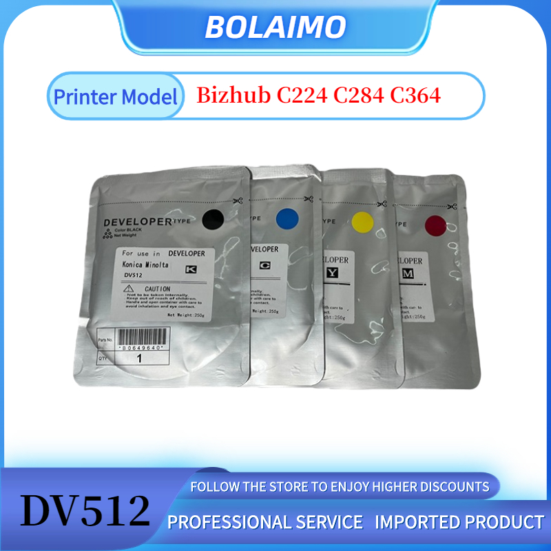 DV512 250G Bizhub C224 C284 C364 Copia di colore in polvere sviluppatore Compatibile Konica Minolta