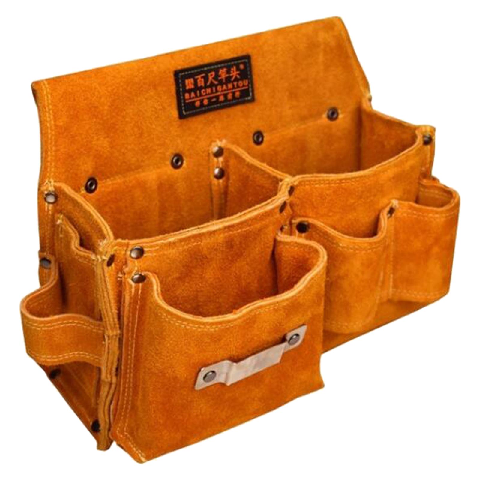 Organisateur de quincaillerie rétro Organisateur polyvalent en cuir artificiel Portable porte-outil Pack de taille pour les pinces à clé