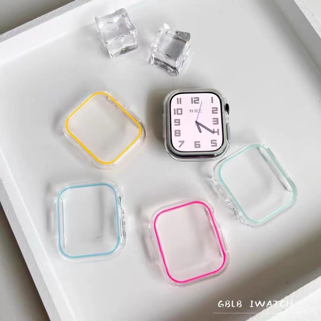 Étui lumineux pour Apple Watch Series 9 8 7 6 5 4 3 SE 45mm 41mm 38 mm 42 mm 40mm 44 mm 49 mm Glow PC Caxe Cadre Iwatch Accessoires