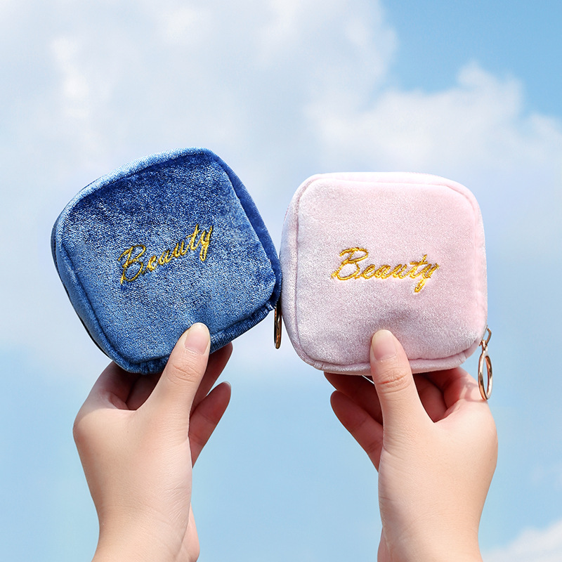 Women Girl Mini Small Lipstic Makeup Bags Travel Zipper Earphone Sanitary Napkin Cosmetic Storage Organizer Bag Pouch Case