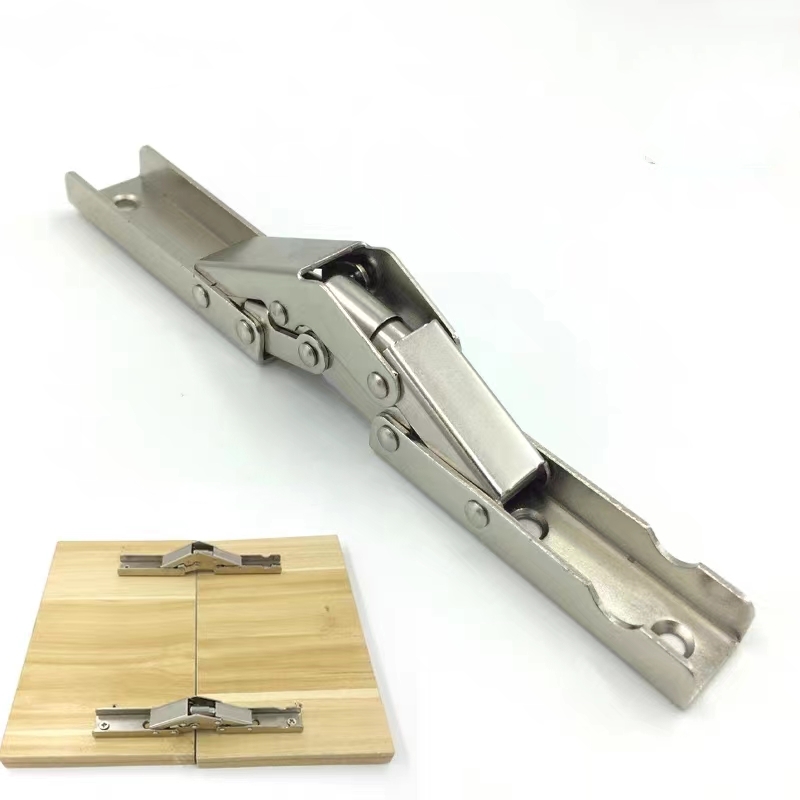 90Degree Folding Hinges Hole-free Hinge Table Legs Brackets 180 Degree Flat Spring Folding Hinge Furniture Hardware Connector