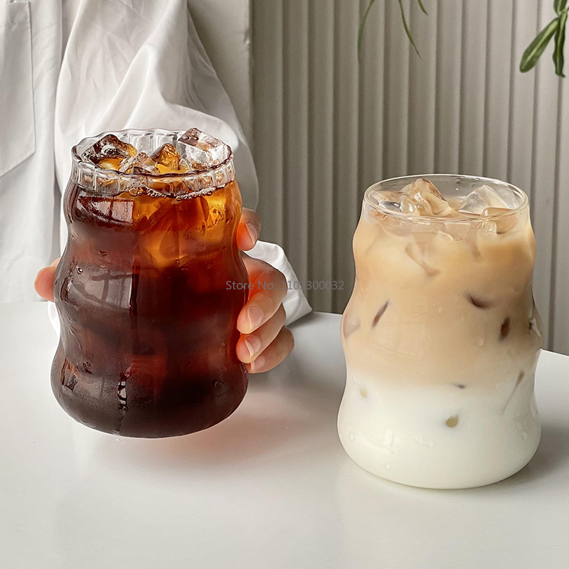 ins مطعم INS ICED American Coffee Cug Latte Cup Cup Bold اشرب شرب زجاج كوب شاي الفاكهة