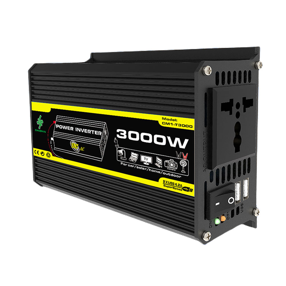 DC 12V till AC 110/220V Intelligent Power Inverter Dual USB Vehicle Smart Inverter 3000W Digital Power Inverter för RV CARAVAN