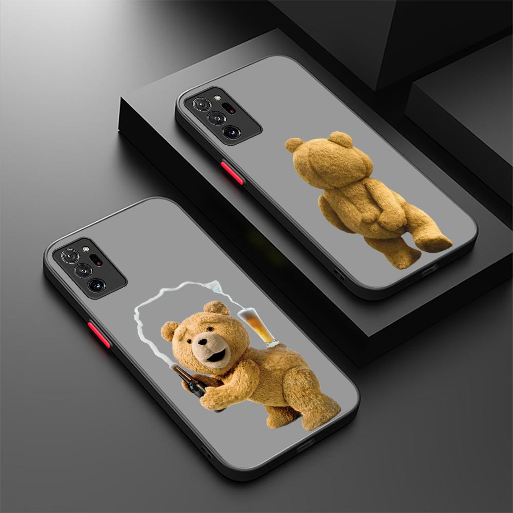 Case de mascotte de l'ours en peluche coquine pour Samsung Galaxy Note 20 10 9 8 A13 A12 A10 A11 7 A04E A04 A03S A02S A02 A03 Ultra Plus Cover