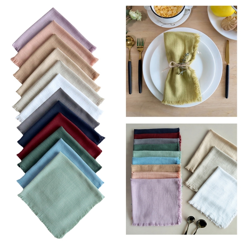 Tassel-linnen-Napkin zachte elegante franjes-tablecloth Rustiek-chic linnen diner servet servet-rand Moderne boerderijstijl G5ab