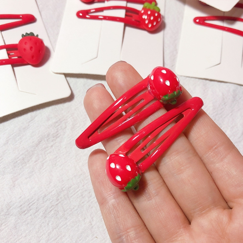 L93F Hair Clips 3D Strawberry Hairspins Mooie Bronettes Fruithars zijclip