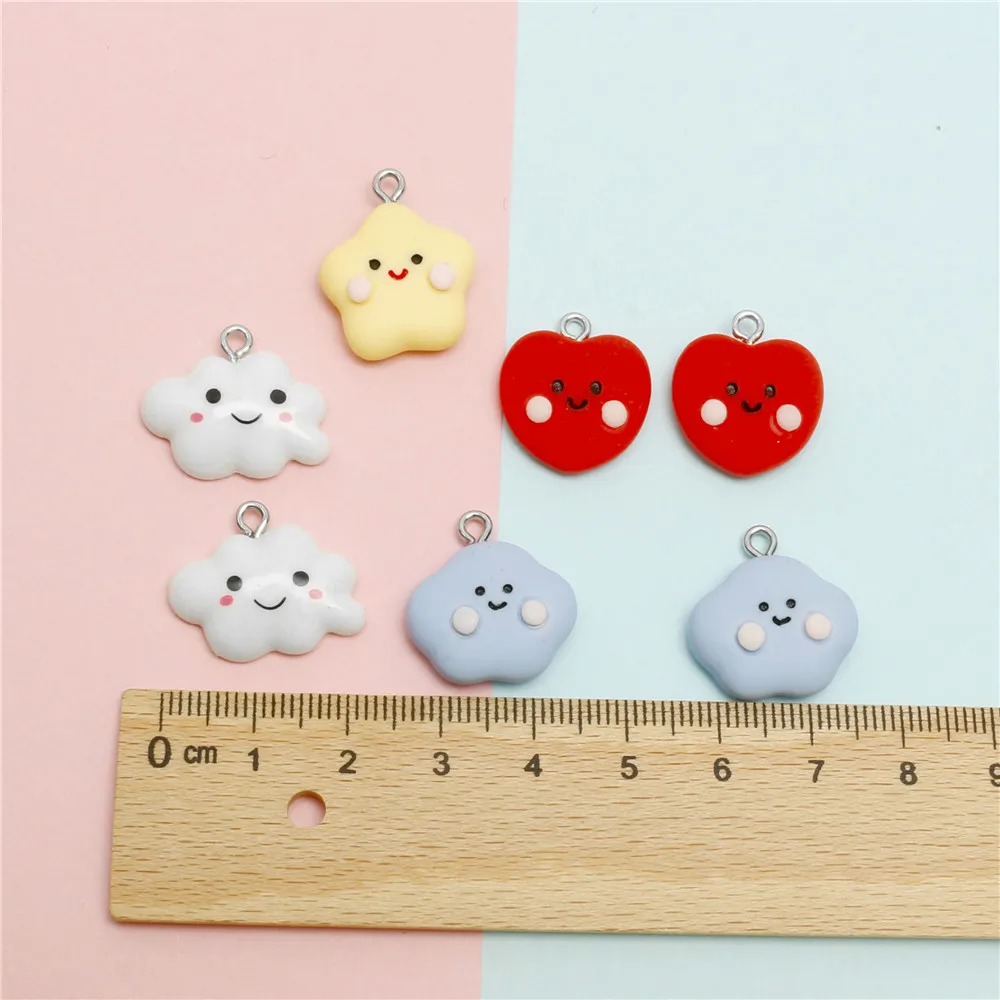 Lovely Cartoon Stars Clouds Heart-shaped Charms For Necklace Bracelet DIY Pendants Earrings Keychain Jewelry Accessories