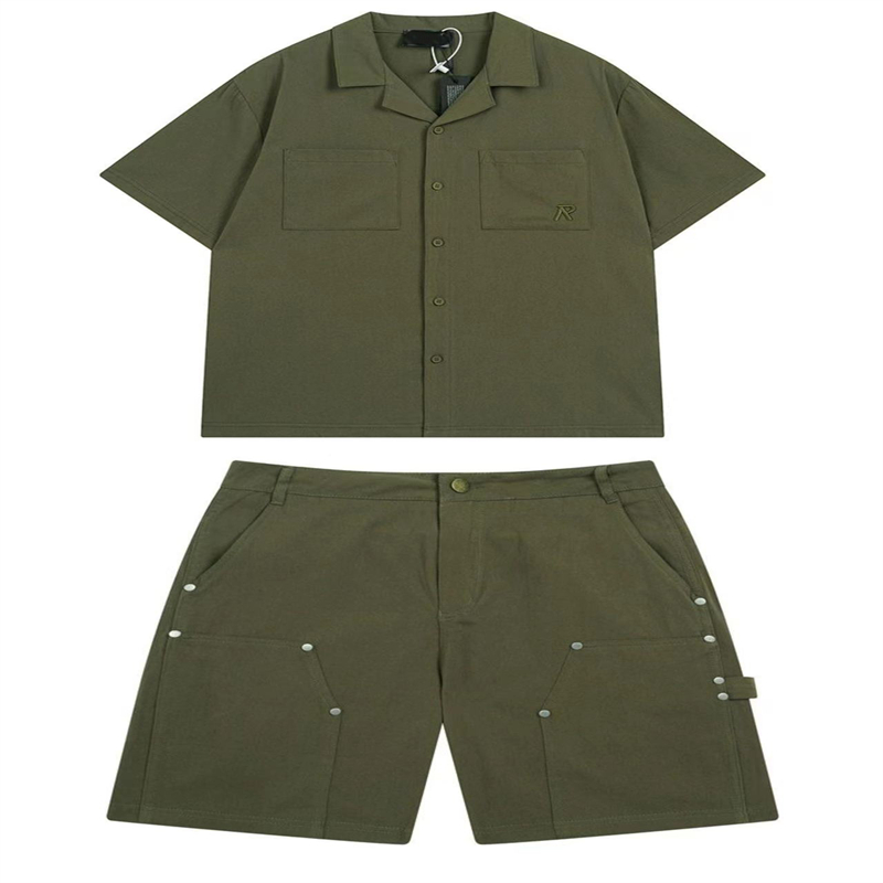 Repre Designer American Summer New Loose Casual Shirt Short Sleeve Cargo Shorts för män och kvinnor Fashion Suits-XL