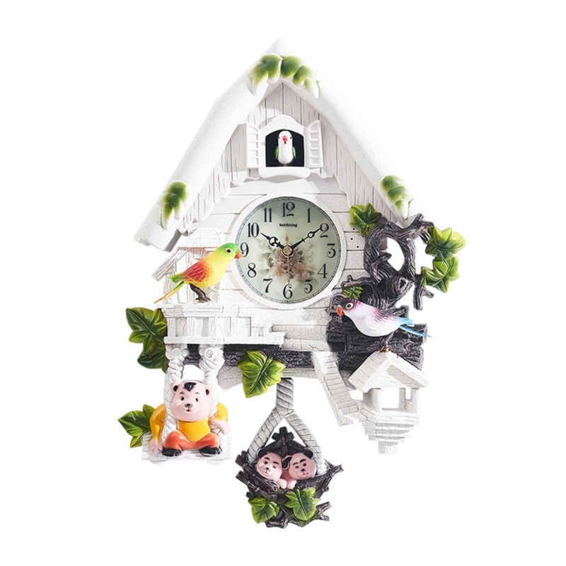 Nature inspired Cuckoo Wall Clock Handmade with Delicate Children Figures