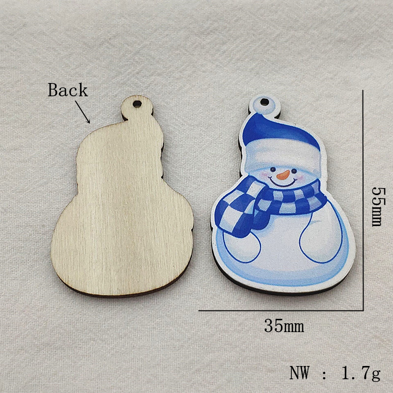 Nouvelle arrivee!Wood Charm coloré Traw Pendo pour les pièces de boucle d'oreille de Noël faites à la main