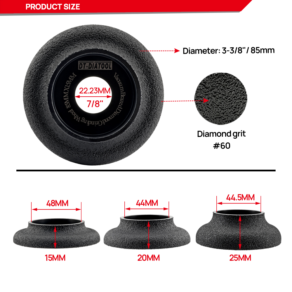 DT-DIATOOL 85 mm diamentowy krawędź do szlifowania 22.23 mm marmurowy granit fazowanie szlifierki ceramiczny dysk szlifowania kamienia