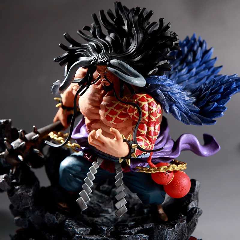 Comics Heroes 19cm One Piece Anime Black Pearl Dragon Kaido Four Emperors Scene PVC Large Figure Model Ornament Dekorera födelsedagspresenter 240413