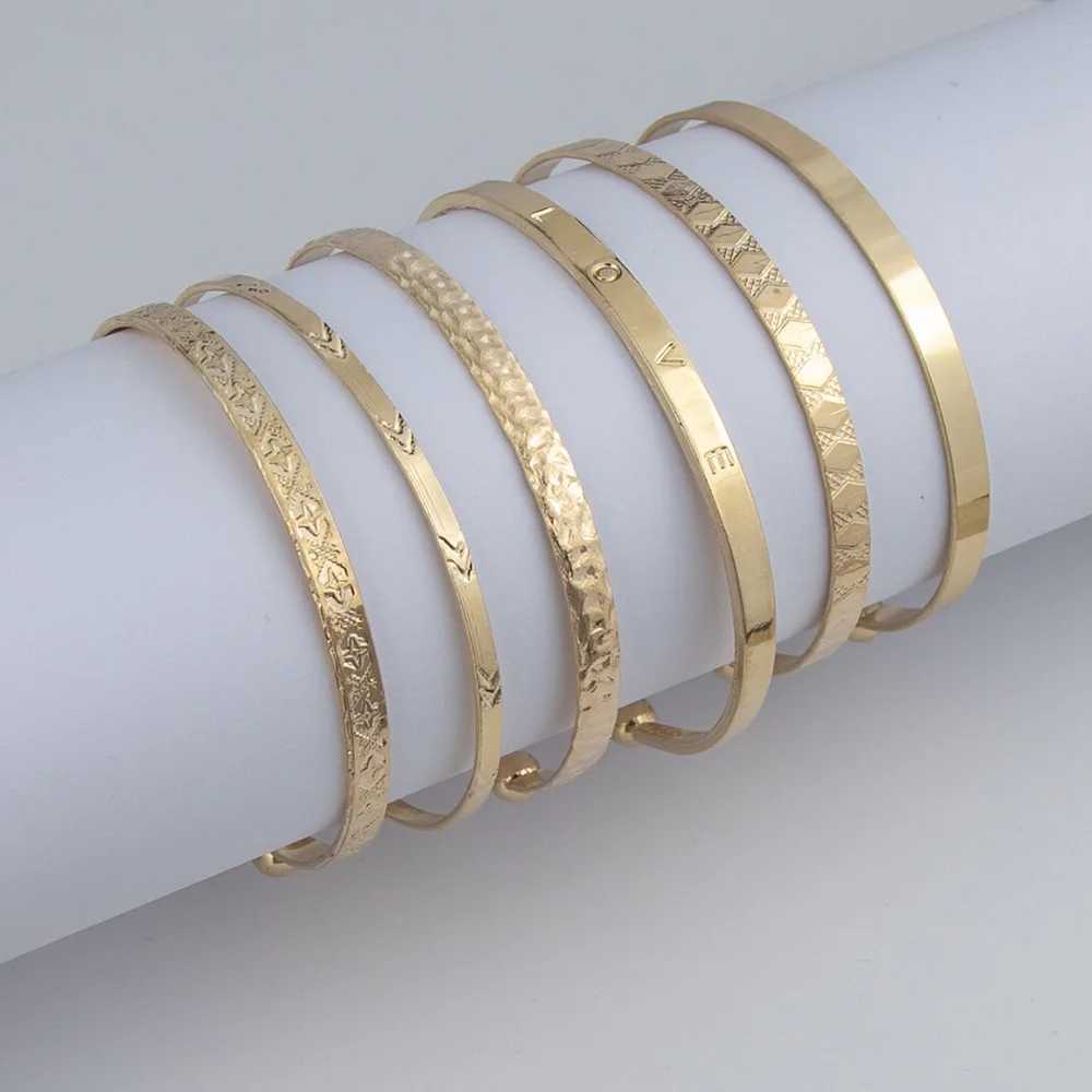 Brangle New Fashion Boho Punk Golden Cuff Bracelets Bangles pour les femmes Love Pulseiras Bangle Set Feminina Jewelry Charm Cadeaux B051 24411