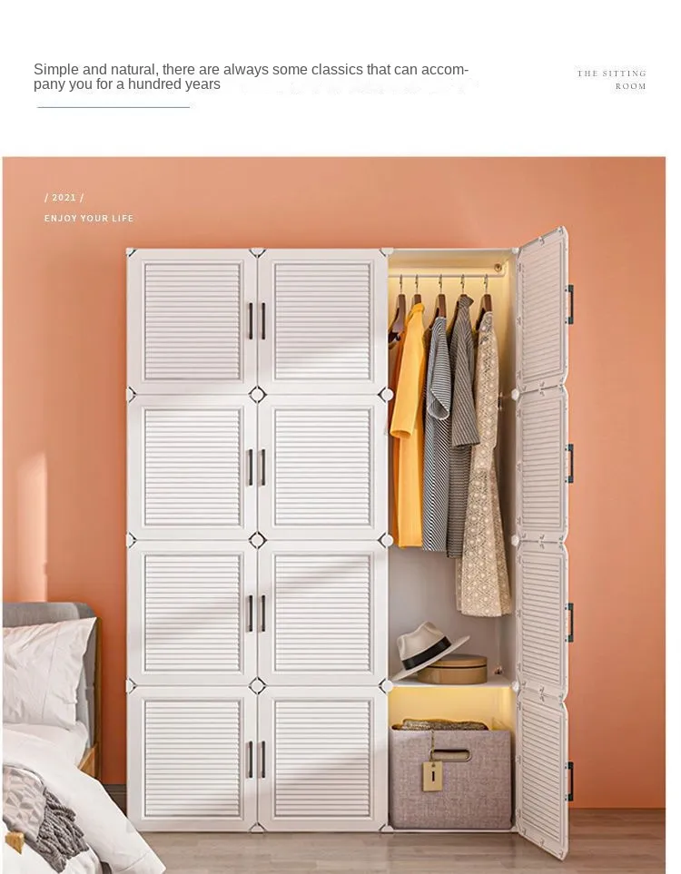 Simplicity Household Wardrobe Bedroom Furniture Clothing Organizer Rack Assemble Storage Cabinets Dustproof Collapsible Locker