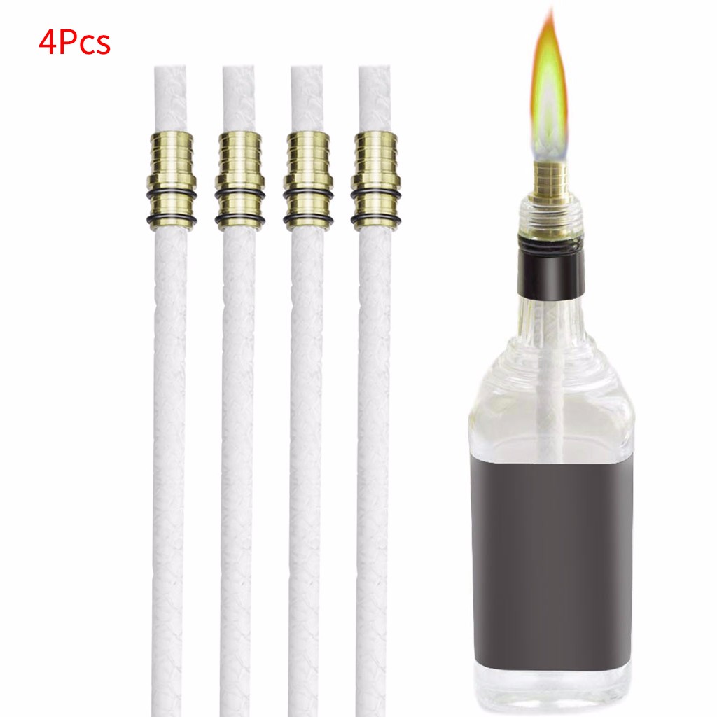 Livet inkluderar 4 Wicks Pack Bottle Long Wick Torch Mount Wine Kit 4 Brass Torch Toolhome Improvment Clip Ring Light