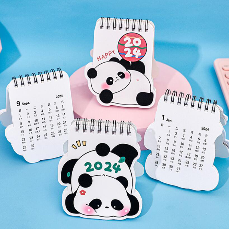 2024 Kalender Kawaii Panda Coil Desk Kalender Dual Daily Weekly Weekly Agenda Planer Organizer Office Supplies 2023.06-2024.12