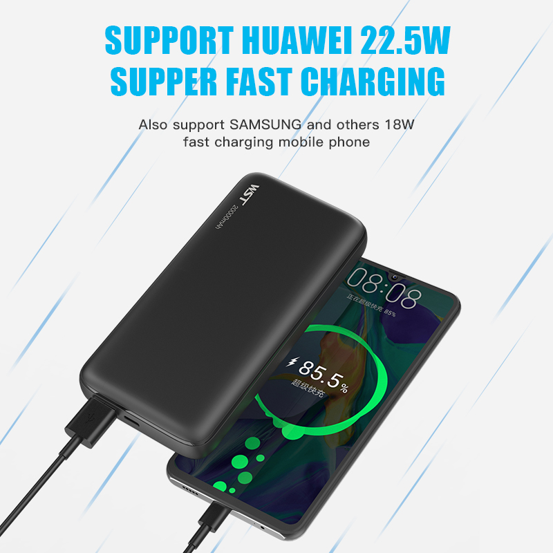 PD 60W Super Fast Charge Power Bank 20000 mAh Powerbank Portable ładowarka zewnętrzna pakiet akumulatorów dla iPhone'a Samsung Xiaomi