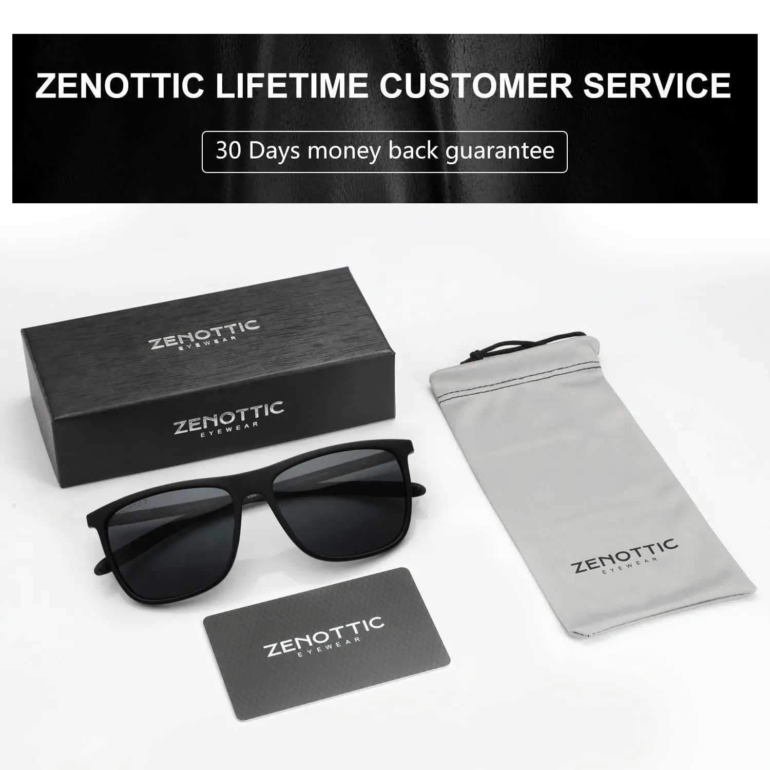 Sunglasses ZENOTTIC Square Polarized Sunglasses for Men Ultralight Carbon Fiber Sun Glasses Driving Fishing Golf Sports UV400 Protection 24412