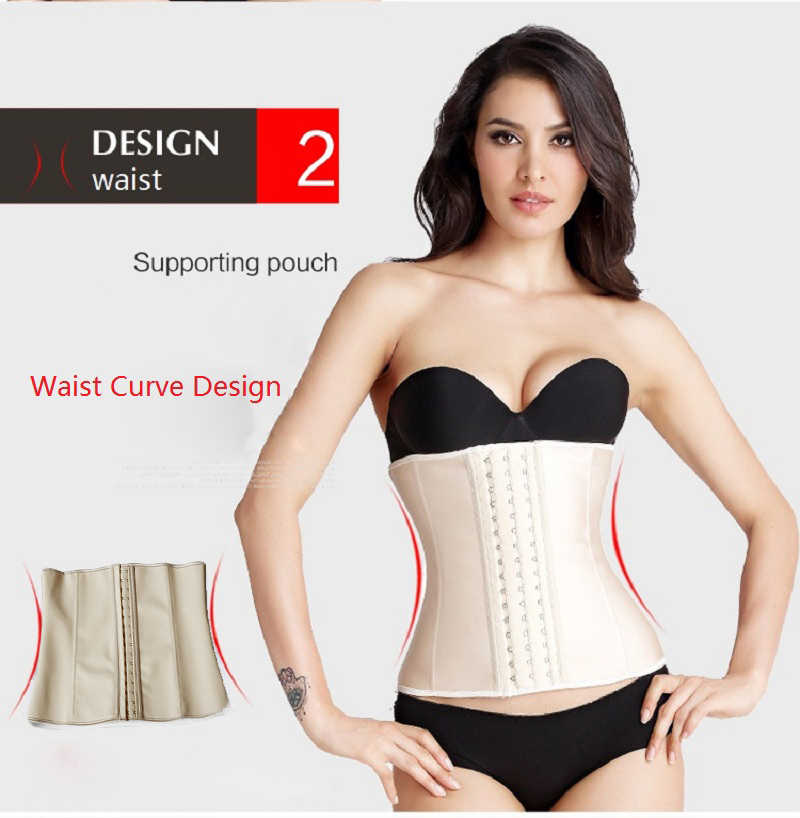 Fajas Colombians GirdlesラテックスウエストトレーナーCincher Long Torso Corset Shapewear Slimming Belly Sheath Body Shaper 9 Steel Bones