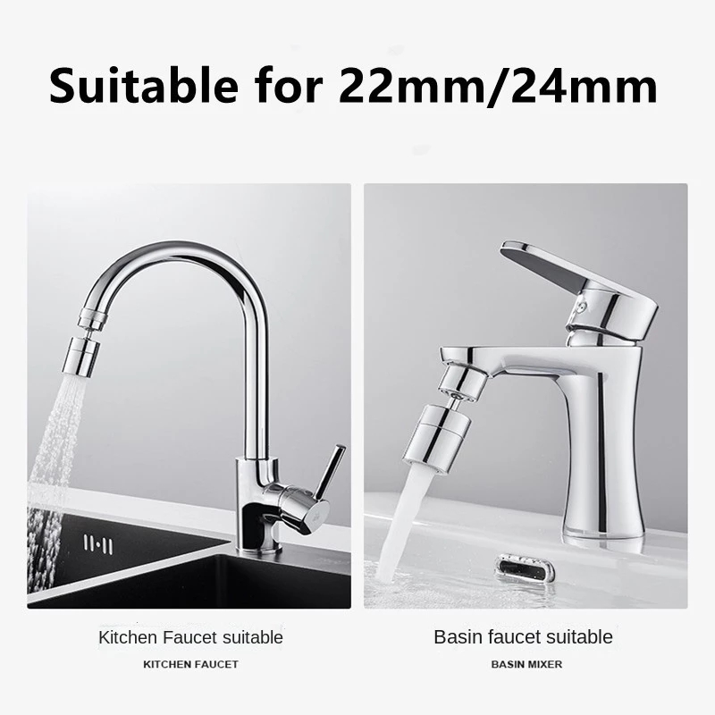 720 ﾰ SWIVEL FAUCET UNIVERSAL ANTI-SPLASH SWIVEL VATTENSPARA POUT ABS PLASTISK FAUCET SPRYER Tvättbassängen Facet Extender