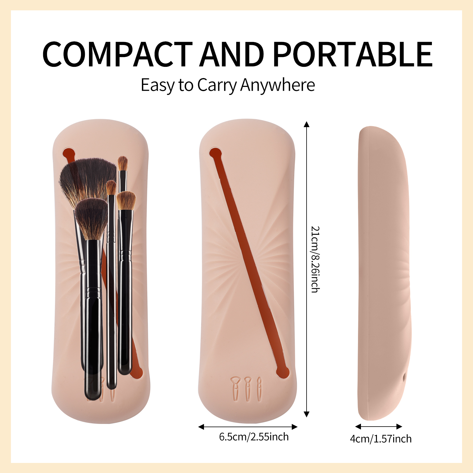 Sac de poche de brosse de maquillage de voyage portable Soft Magnetic Silicone Makeup Brush Brush Boîte pour le stockage cosmétique