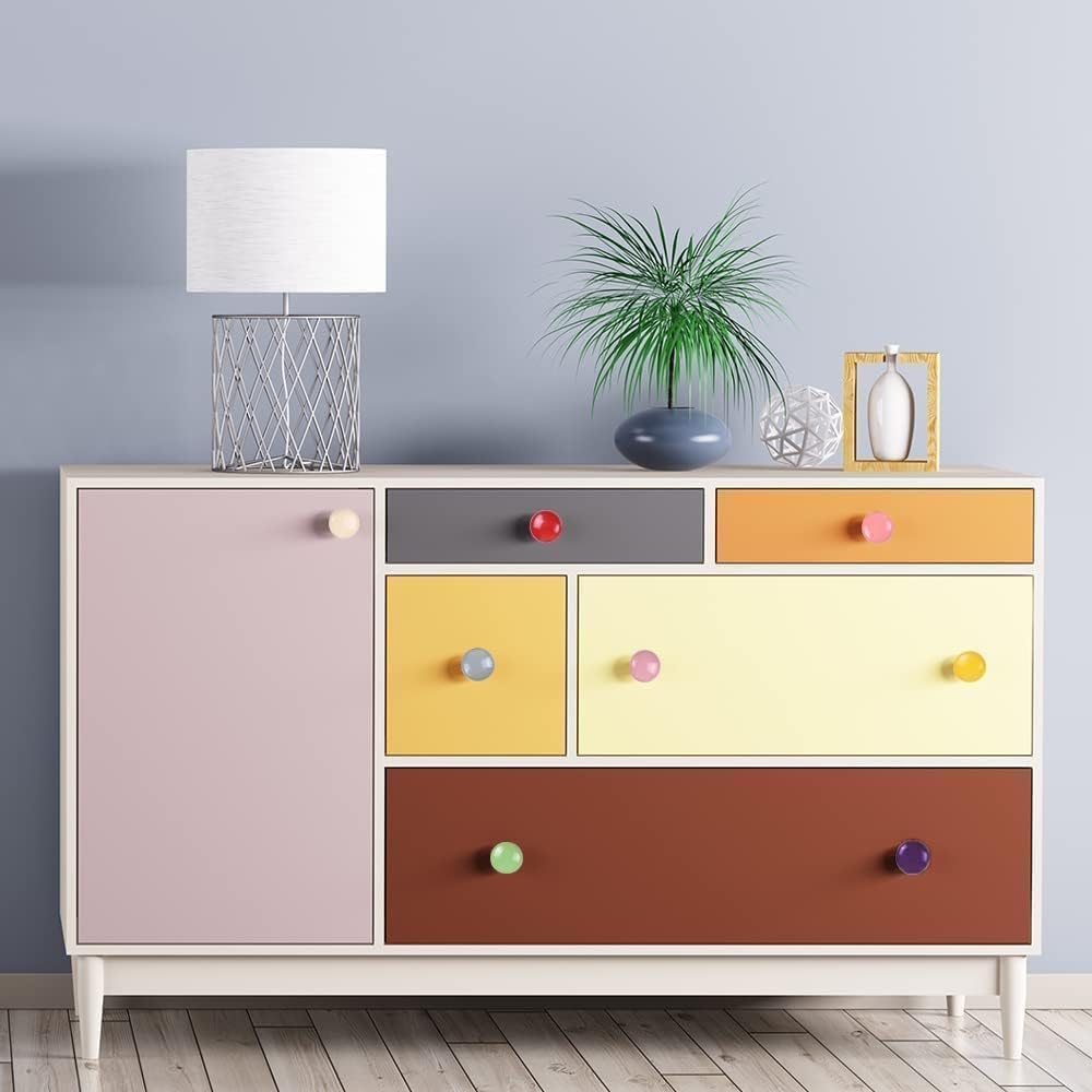 20x Färgglada söta keramiska knoppar Dörr Pull Knob Cabinet Round Drawer Copboard Kitchen Dresser Child Draws Garderobshandtag