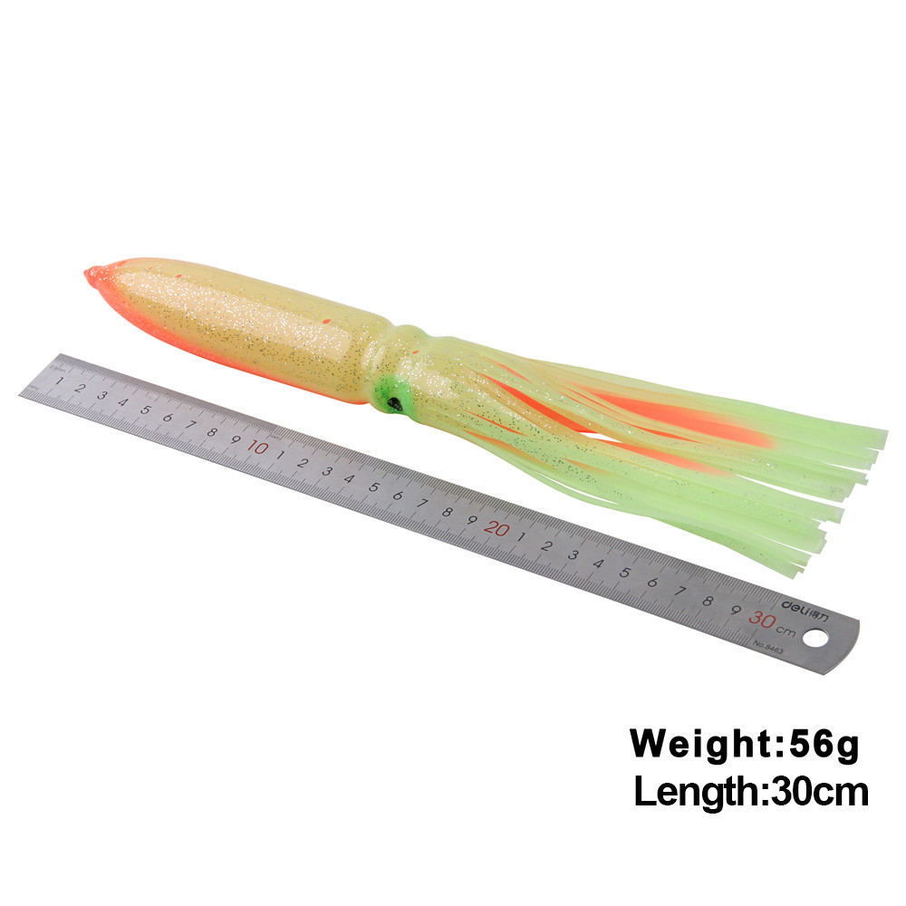 30cm lure octopus skirts trolling Fishing lures Luminous big squid lure skirts Saltwater big game Tuna Shark fishing bait