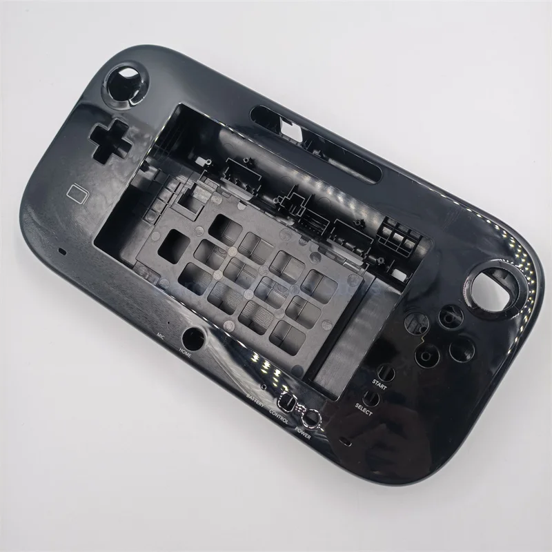 アクセサリープラスチック交換用ハウジングシェルケースwii U ui nintend wiiu gamepad with bottonアクセサリー用の黒い修理部品