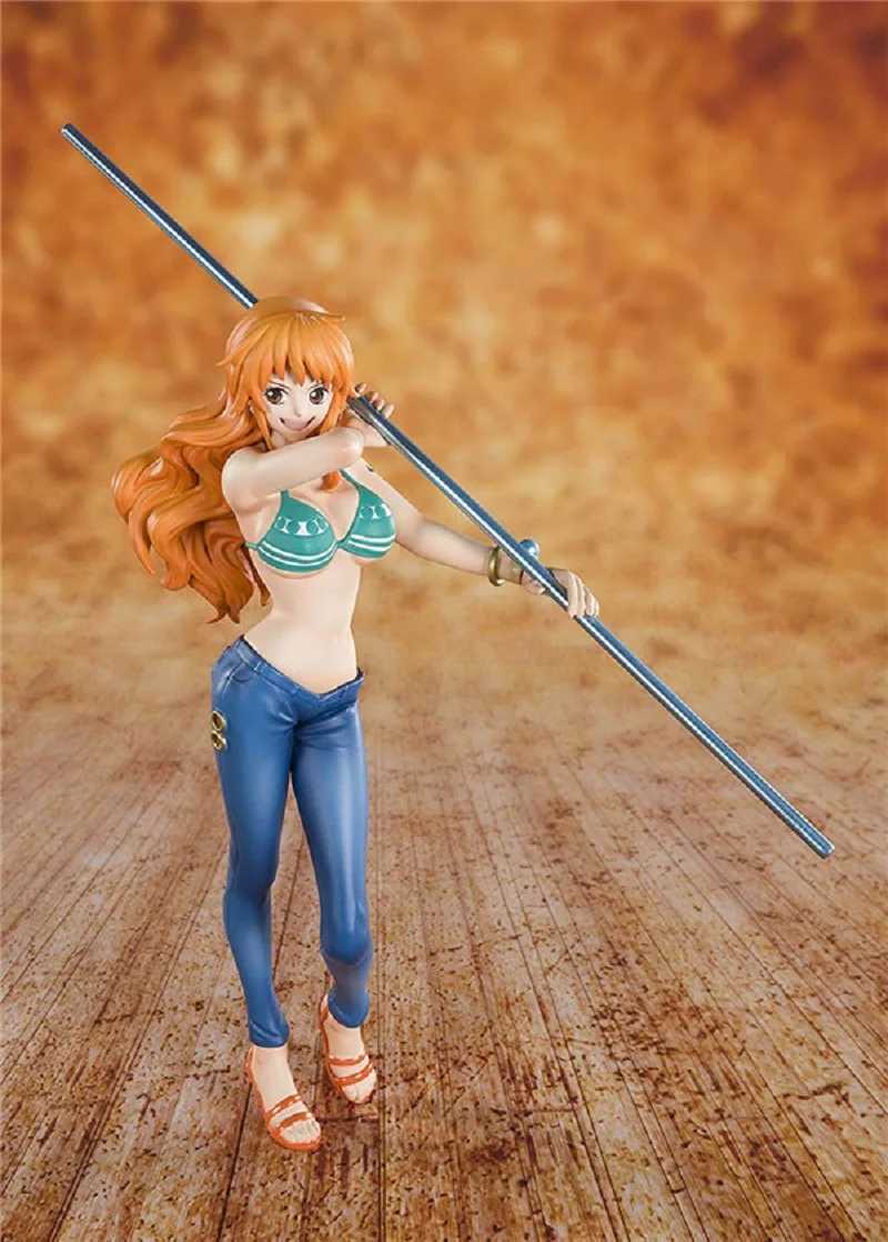 Fumetti eroi 16cm anime anime un pezzo 20 ° anniversario zero dieci cappelli di paglia nami animazione edizione giocattoli anime bambole figura pvc modello 240413