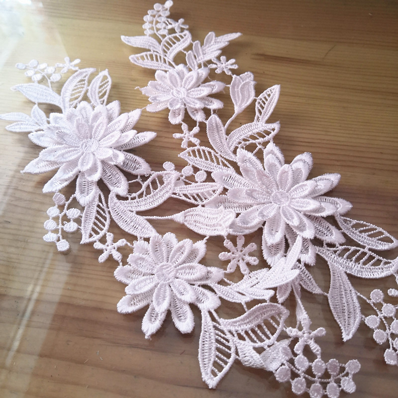 es de broderies garniture appliques pour la vinaigrette de mariage vêtements fleur artisanat en dentelle florale couture sur des accessoires de patch à col