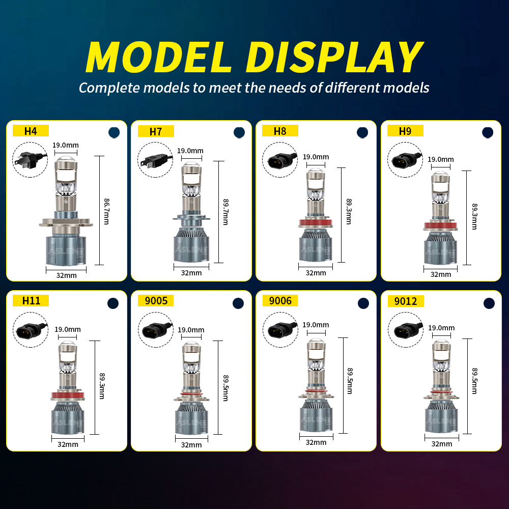 ASLENT H4 H7 LED Mini Projector Lens H8 H11 Canbus 9005 HB3 9006 HB4 32000LM Car Headlight Bulbs 6000K Lamp 12V 24V LHD