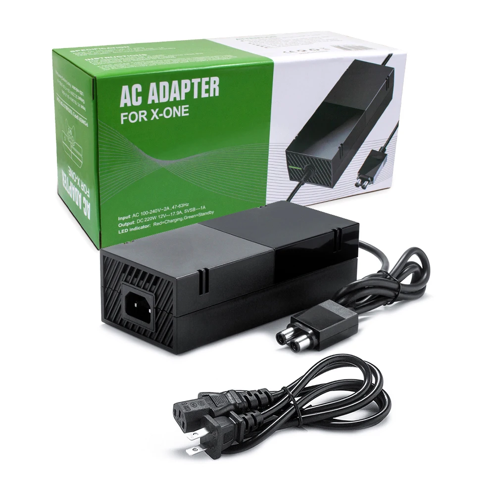 Levering voor XboxOne AC -adapter Voedingsvoorziening Bakstenen Voeding 220W Voedingslader Koord voor Xbox One Console 100240V